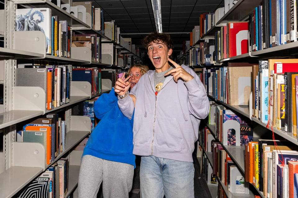 Students getting scared by zombies